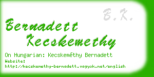bernadett kecskemethy business card